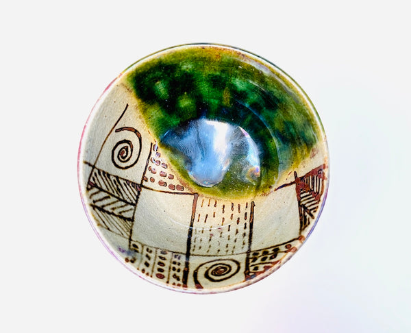 Matcha Bowl Oribe - Koji Kitano - Kimono Textile