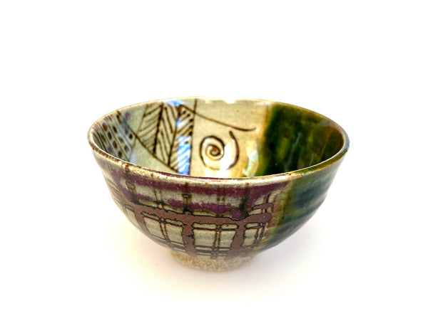 Matcha Bowl Oribe - Koji Kitano - Kimono Textile