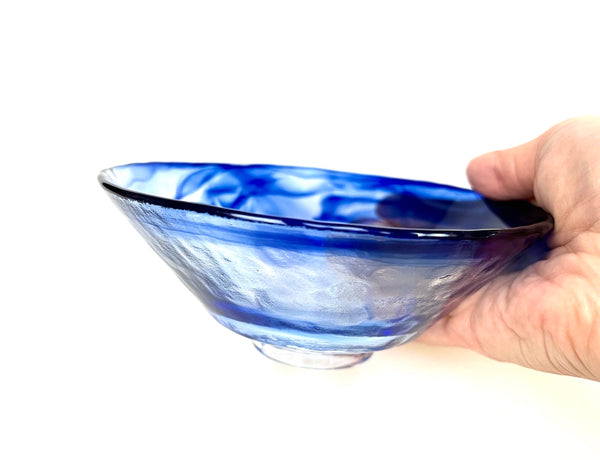 Glass Hirachawan (Summer Matcha Bowl) – Giyaman Ruri (Lapis Lazuli)
