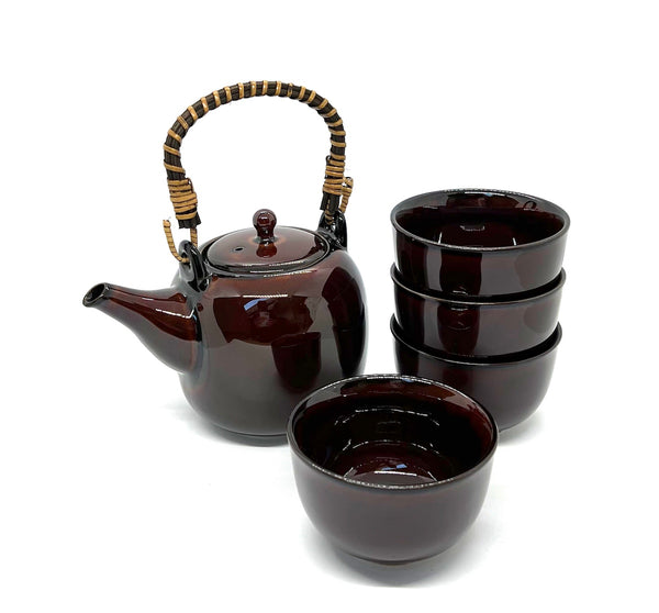 Dobin Teapot with Teacups Mino – Shitsuyu (500 ml)