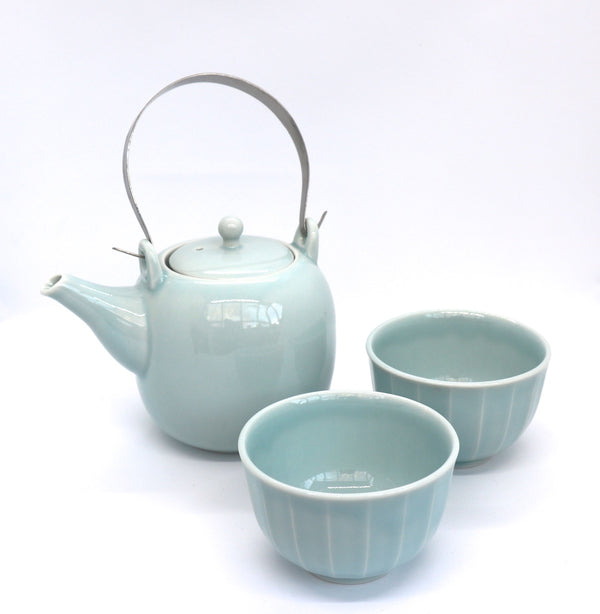 Dobin Teapot with Teacups Mino - Seiji (500 mL)