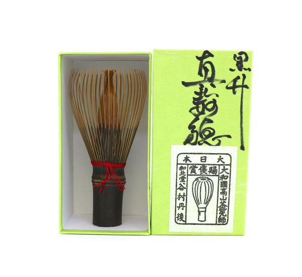 Wahokudo Chasen - Shin Kazuho Black Bamboo with Colour String