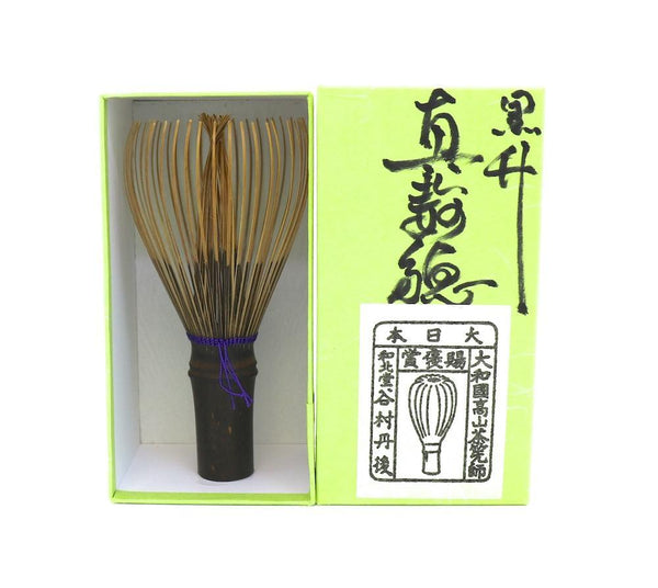 Wahokudo Chasen - Shin Kazuho Black Bamboo with Colour String